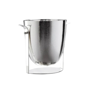 Champagne Ice Bucket Silver Finished Wine Chiller With Handle Beer Cooler for <b>Bar</b> & Clubs Usage Metal Ice Bucket in Simple Look - Product Image 6
