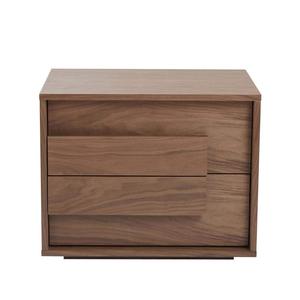 Modern Acacia Minimalistic Smart Storage Nightstand <b>Walnut</b> Color Finished for Home School Hall Workshop Warehouse Furniture - Product Image 2