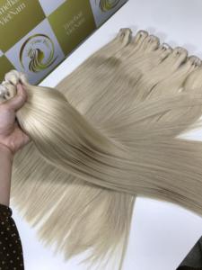 Extensions de cheveux humains vierges bruts vietnamiens blonds exquis de 24 pouces, double trame, lisses comme de la soie, sans effort - Product Image 4