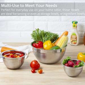 Versatile 18cm Stainless Steel <b>Mixing</b> <b>Bowl</b> <b>with</b> <b>Lid</b>: Perfect for Cooking, Food Storage, and Meal Preparation - Product Image 6