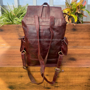 2024 vente en gros Vintage en cuir véritable voyage hommes école luxe sac à dos pour ordinateur portable vente chaude classique luxe haute qualité sac à dos - Product Image 4