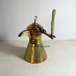 Admirable aspecto latón hecho árabe Metal Dallah en Color dorado brillante pulido para Hotel restaurante Mesa café té servir - Product Image 3