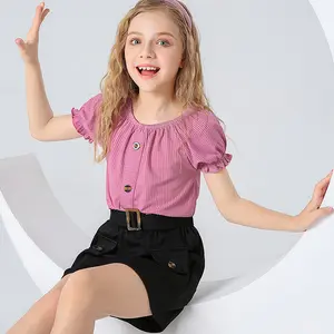 Модная одежда; Летняя детская одежда для маленьких девочек комплект одежды для детей комплекты одежды для маленьких девочек футболка с короткими рукавами и юбки, комплект одежды из 2 предметов