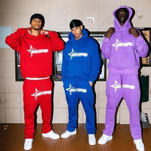 Sudadera personalizada con capucha chándal casual Jogger chándal conjunto de pantalones de chándal pulóver hombres Sudadera con capucha y pantalones Puff estampado hombres chándal - Product Image 3