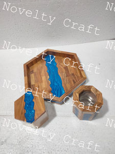 Epoxy Resin with Wood Customize <b>Incense</b> bakhoor <b>Burner</b> with tray and acrylic box for Return Gifts from Manufacturing Company - Product Image 5
