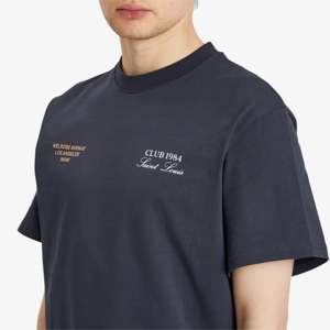 T-shirt DTF surdimensionné bleu | 100% coton French Terry 280 GSM Crewneck | T-shirt graphique rétro | Streetwear Premium & Urban Fashion - Product Image 5