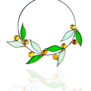 YAPPIE Art Déco Vitrail Flore Guirlande Sun Catcher Mousse Vert <span class=keywords><strong>Aqua</strong></span> Toutes Saisons Personnalisable Décor À La Maison - Product Image 5