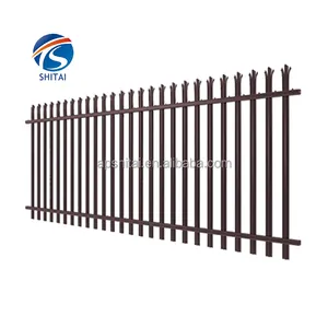 Kolayca monte endüstriyel avrupa tarzı çit güvenlik toz kaplı palisade çit panelleri anti tırmanma palisade çit villa için