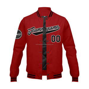 Chaqueta universitaria Letterman ajustada personalizada, Mangas de lana, cuerpo de lana, cuello levantado, decoración bordada, colocación frontal - Product Image 2