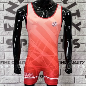Equipo de lucha del equipo nacional de EE. UU. Para un rendimiento intenso, cómodo, duradero, estiramiento de 4 vías, camisetas de lucha sublimadas personalizadas - Product Image 2