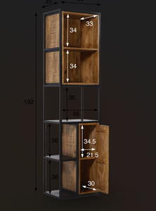 Librería de metal y madera natural de 50cm-Diane - Product Image 5