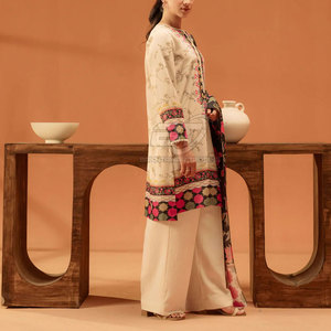 Ensemble pakistanais pour femmes en coton/polyester, chemise, pantalon et dupatta imprimés, 3 pièces, design personnalisé - Product Image 5