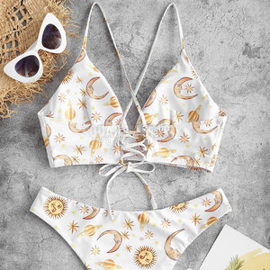 ชุดว่ายน้ำบิกินี่ไร้สายแวววาวสไตล์ใหม่ชุดบรา2ชิ้นผ้าสแปนเด็กซ์/ โพลีเอสเตอร์ - Product Image 5