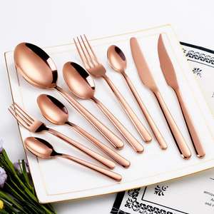 Golden premium grade stainless steel cutlery set suitable for home kitchen restaurant hotel dining and everyday use - Product Image 5