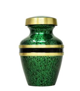 Mini urnas de cremación de recuerdo para cenizas humanas decorativas, urnas para adultos, urnas funerarias para mamá y papá (latón verde) - Product Image 1