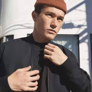 Chaqueta de cuero de bombardero de piel de oveja genuina Chaquetas de cuero de motocicleta para hombre Chaqueta de cuero de color marrón para hombre - Product Image 4