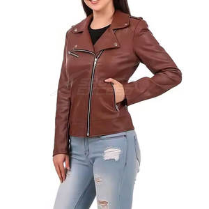 Chaquetas de Cuero PU para Invierno, Color Personalizado, Transpirables, Largas, Rellenas de Algodón Tejido, Cuello Alto de Alta Calidad para Mujer - Product Image 6