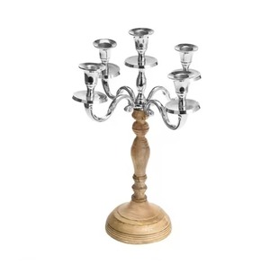 Chandelier de luxe en métal doré à 5 bras bougeoir pour mariage événement décoration de la maison pièce maîtresse de bougie conique classique pour salle à manger - Product Image 2