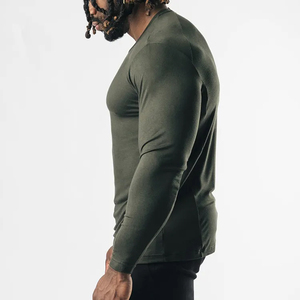 New Best Design Gym Wear <b>Compression</b> <b>Shirts</b> for Men Long Sleeve 100% Polyester/Nylon Anti-Bacterial 220g Bodybuilding <b>Shirts</b> - Product Image 2