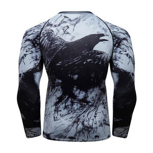 Camiseta de Compresión para Hombre con Estampado por Sublimación, Manga Larga, para Deporte, Elástica, Resistente al Sudor, Ajustada - Product Image 3