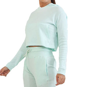 Femmes nouvelle mode brodé imprimé sweat à capuche automne hiver Sport hauts pullover manteau court haut court capuche femme - Product Image 6