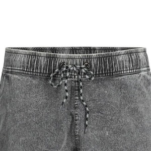 OEM Factory Made Streetwear Sun Fade <b>Shorts</b> Ram Hem French Terry Distressed Baggy Acid Wash <b>Shorts</b> For <b>Men</b> - Product Image 3