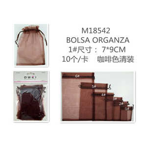 Lot de 10 sacs en organza 7*9CM 12u/c pour emballage cadeau 1 sac d'organza - Product Image 1