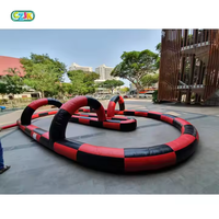 Piste de course de voitures tamponneuses gonflables pour enfants et adultes, 10/13/15 pieds, jeu sportif, course aérienne, piste de karting gonflable, extérieur