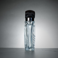 Vente en gros OEM/ODM, flacon de parfum rond en verre de luxe 50 ml, vaporisateur à pompe argenté, emballage de parfum mat unique, design personnalisé