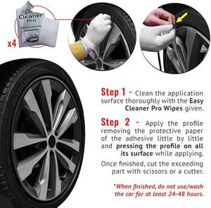 Universal 11 mm X 7 m ROJO Protector Adhesivo Perfil Rueda Cubierta para Ruedas de Coche - Product Image 4