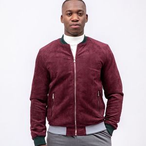 Chaqueta Bomber Acolchada Vintage para Hombre, Color Borgoña, Resistente al Viento, con Ribete en Contraste, Estilo Casual, Venta al Por Mayor en la UE, Oferta 2026 - Product Image 1