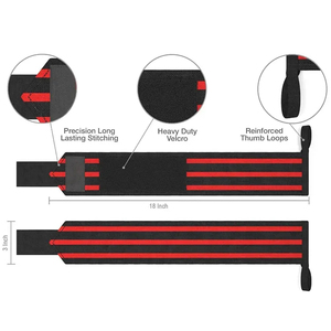 Poignets antidérapants de qualité supérieure pour l'haltérophilie Musculation Support de poignet solide Polyester Coton Matériel Élastique - Product Image 2