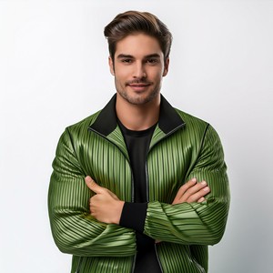 Chaquetas Varsity de Invierno de Lona Ecológica Personalizables para Hombre, Estilo Universitario de Chicago, con Diseño Frontal Bordado Personalizado con Letras - Product Image 4