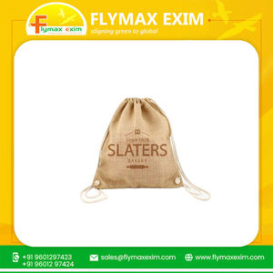 กระเป๋าโท้ทพับได้มีเชือกผูกปากถุงของขวัญลายตัวอักษรปอกระเจาธรรมชาติคุณภาพสูงสำหรับงานเทศกาล - Product Image 4