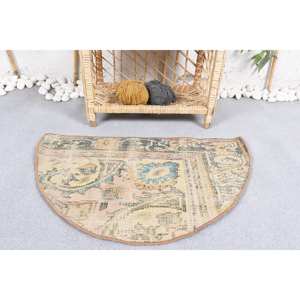 Alfombra de lana Bohemia Vintage Beige azul Patchwork grande 9x12 alfombra de felpa para entrada pasillo 2,5x1,5 pies con respaldo de látex - Product Image 1