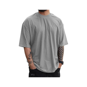 เสื้อยืดกีฬาคอกลมแขนสั้นสำหรับผู้ชาย, เสื้อยืดคอกลมแขนสั้นผ้าคอตตอนแบบเรียบง่าย - Product Image 5