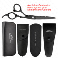 Ciseaux de coiffeur noirs ciseaux de coiffure professionnels de 6 pouces tondeuses à cheveux en acier inoxydable ciseaux de coiffeur pour Salon