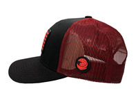 Venta al por mayor gorras Snapback 6 paneles de goma Logo alta calidad mezcla negro/rojo Color gorra de camionero para los hombres en la fábrica de Vietnam