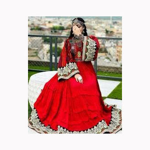 Robes Afghani Kuchi d'excellente qualité pour l'Aïd robe de femmes afghanes de couleur unie avec broderie à manches longues - Product Image 4