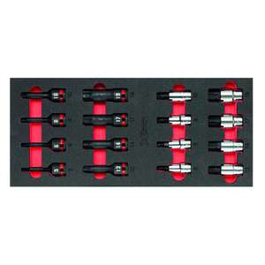 Juego de Llaves de Tubo Usag de 1/2'' con 16 Piezas Módulo de Espuma de Dos Tonos, Producto Duradero y Versátil - Product Image 1