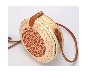Mini sac avec anse en bambou-sac rond en bambou - Product Image 4