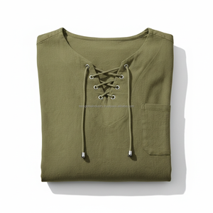 Camiseta con cordones 100% algodón, oversize, de alta calidad, transpirable, venta al por mayor, pedido a granel, OEM, etiqueta privada personalizada - Product Image 6