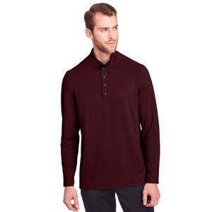 Chemises polo thermiques classiques à manches longues en coton pour hommes avec poche - Product Image 3
