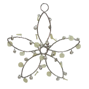 Design moderne Fer/Perles Fleur Suspendue Taille Standard Nickelage Tenture Murale pour Décoration de Noël Fait à la Main - Product Image 4
