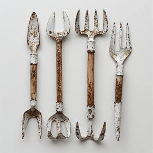 Outil de creusement d'ampoule en fer unique dans un vernis à patine détaillant artisanal parfait pour les travaux de jardinage et la décoration extérieure rustique - Product Image 2