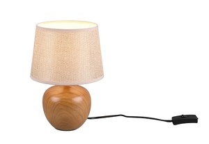 Lampada da tavolo rotonda in ceramica imitazione legno Luxor 1xE14 IP20 (Trio R50621035) - Product Image 1
