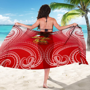 Pareo Hawaiano con Estampado Personalizado, Sarong Polinesio, Envoltura de Playa con Estampado Floral Tropical, Ligero - Product Image 1