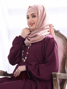 Precio al por mayor Los mejores fabricantes de Abaya Dubai Árabe Color sólido Simple Modesto Ropa islámica Abaya Vestidos musulmanes para mujeres - Product Image 3