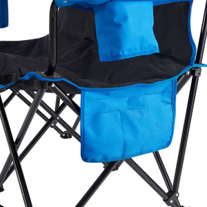 Sedia da Campeggio Pieghevole in Acciaio al Carbonio con Poggiapiedi, Borsa Termica e Tasca Laterale, <span class=keywords><strong>Poltrona</strong></span> da Spiaggia per Esterni - Product Image 4