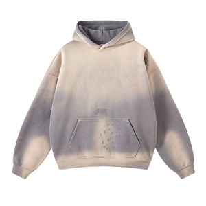 เสื้อฮู้ดดี้ผู้ชายไซส์ใหญ่ ทรงหลวม สีไล่ระดับ ผ้าเฟรนช์เทอร์รี่ มีกระเป๋าเสื้อ สไตล์สตรีทแวร์สำหรับฤดูใบไม้ร่วง - Product Image 4